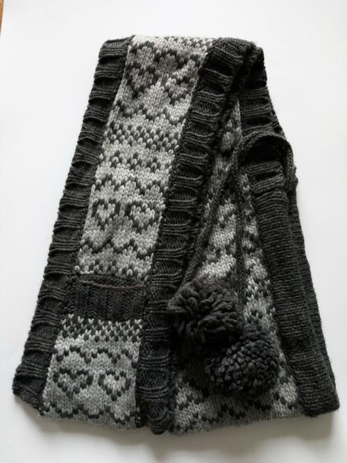 厂家定制外贸针织绞花抽条口袋围巾 冰岛毛冬季保暖 套头披肩 男